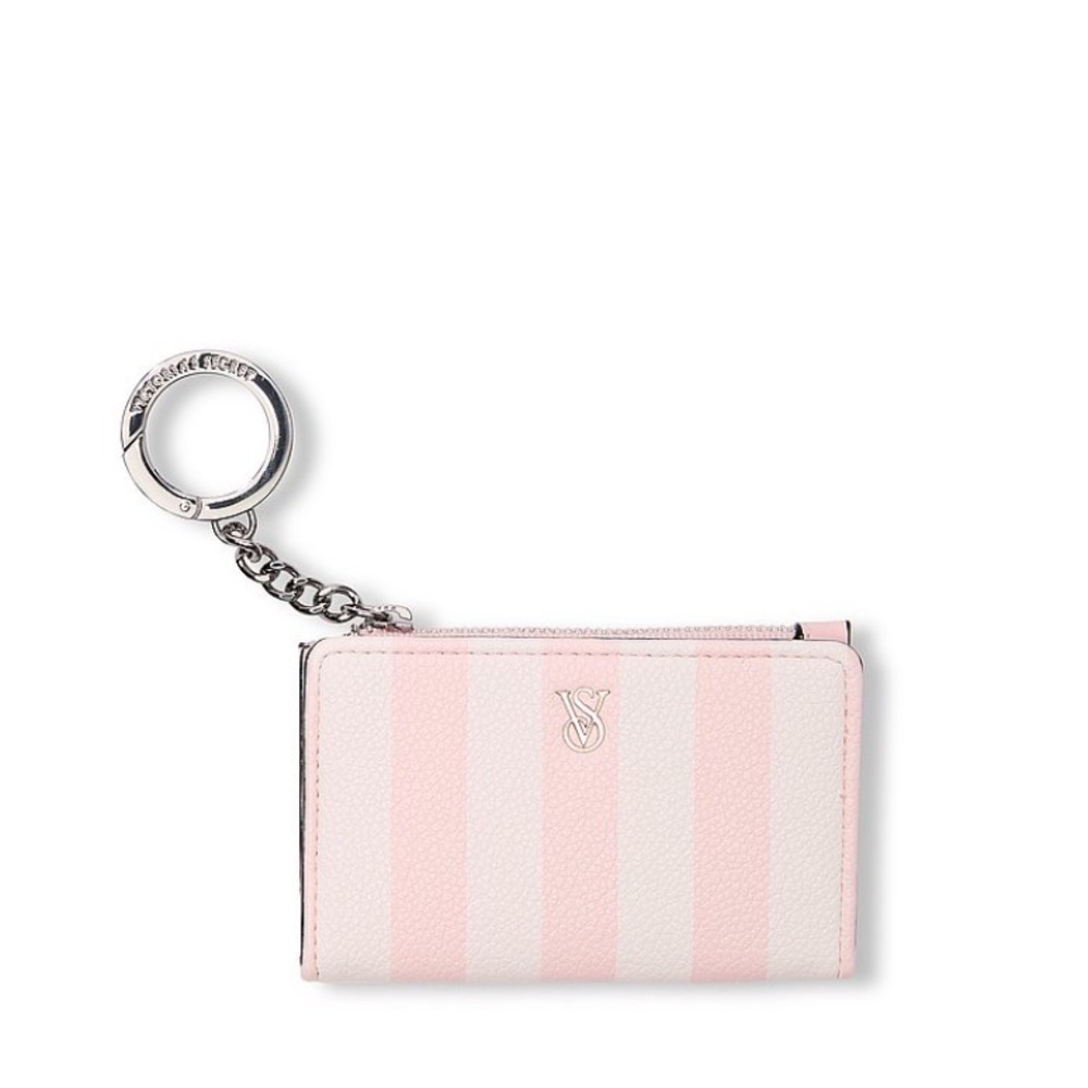 Vs classic  Pink Card Wallet Keychain - Small Leather Accessory